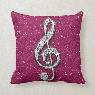 Utskrivaven Glitzy Sparkly diamantmusik noterar Kudde