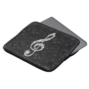 Utskrivaven Glitzy Sparkly diamantmusik noterar Laptop Fodral