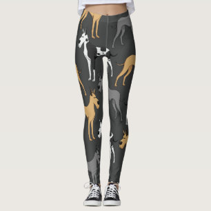 Utskrivaven great danehunddamasker leggings