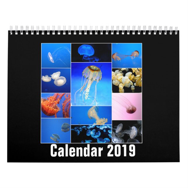Utskrivaven kalender 2019 för manet anpassningsbar (Omslag)