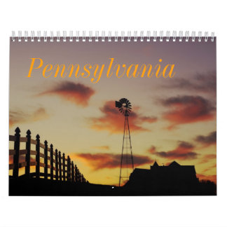 Utskrivaven kalender för Pennsylvania scenisk