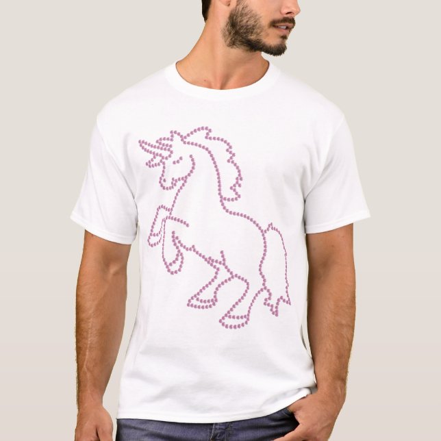 Utskrivaven RhinestonerosaUnicorn T-shirt (Framsida)