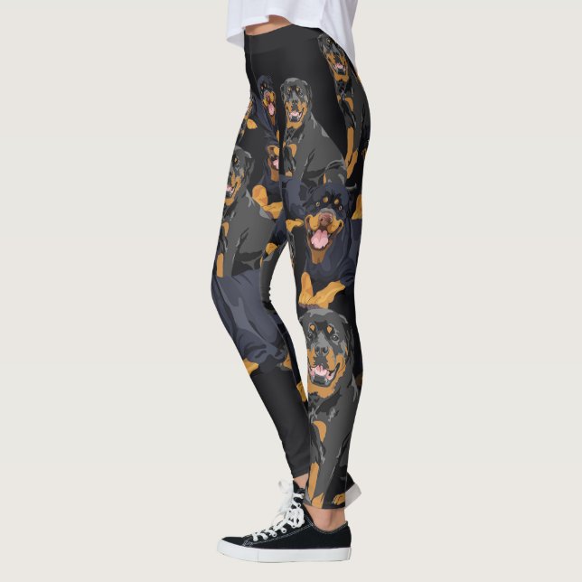 Utskrivaven Rottweiler hunddamasker Leggings (Vänster)