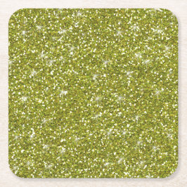 Utskrivavet grönt glitter underlägg papper kvadrat