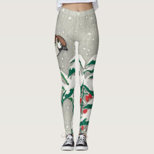 UTSKRIVAVET JAPANSKT TRÄKLOSSTRYCK FÖR DAMASKER LEGGINGS