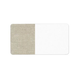Utskrivavet lantligt beige linne adressetikett