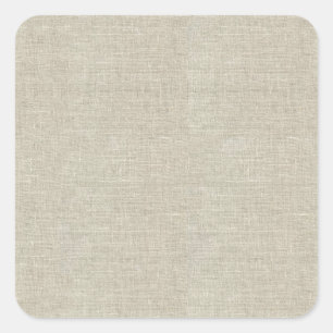 Utskrivavet lantligt beige linne fyrkantigt klistermärke