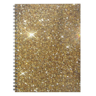 Utskrivavet lyxigt guld- glitter - avbilda anteckningsbok