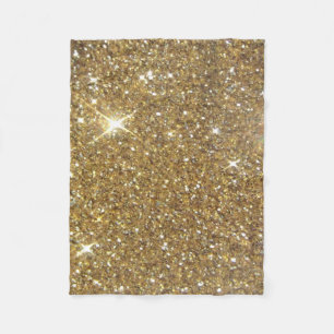 Utskrivavet lyxigt guld- glitter - avbilda fleecefilt