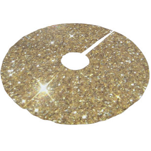 Utskrivavet lyxigt guld- glitter - avbilda julgransmatta borstad polyester
