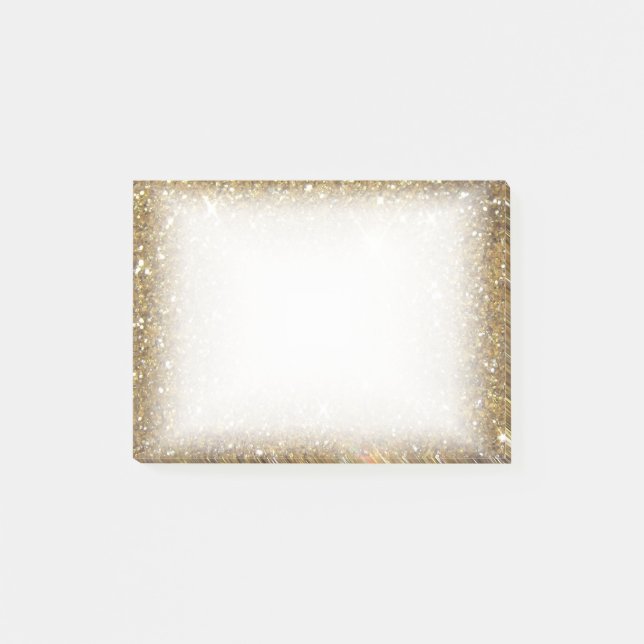 Utskrivavet lyxigt guld- glitter - avbilda post-it block (Framsida)