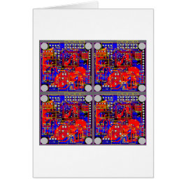 Utskrivavna fyra går runt stiger ombord (PCB) Hälsningskort