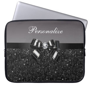 Utskrivavna svart- & vitSequins, pilbåge & diamant Laptop Sleeve