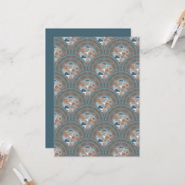 Utskrivbar Abstrakt accent Mandala Art Deco Scallo Inbjudningar