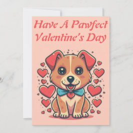 Utskrivbar anpassningsbar retro-valentinpuppy julkort