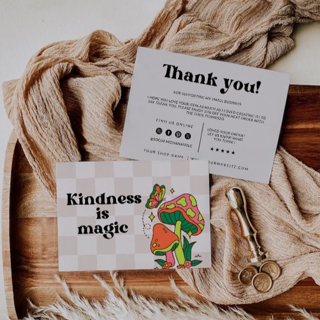 Utskrivbar återköp - tack för ditt kort, Business Kort (Printable Retro Thank You Card, Business)