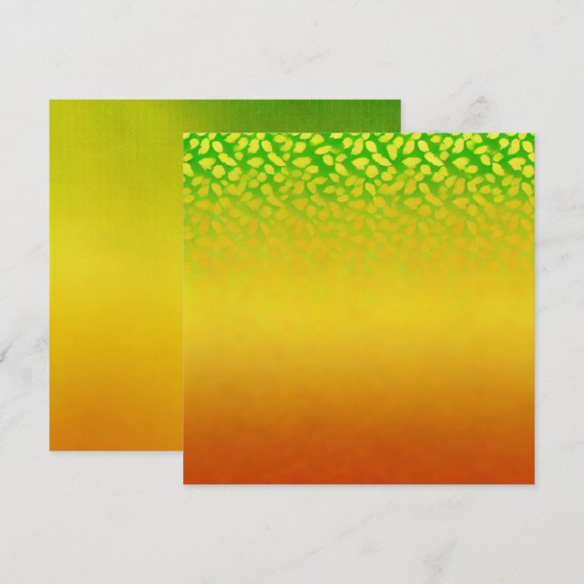 Utskrivbar automatisk avläsning av Löv Ombre-avtry Inbjudningar (Fram/baksida)