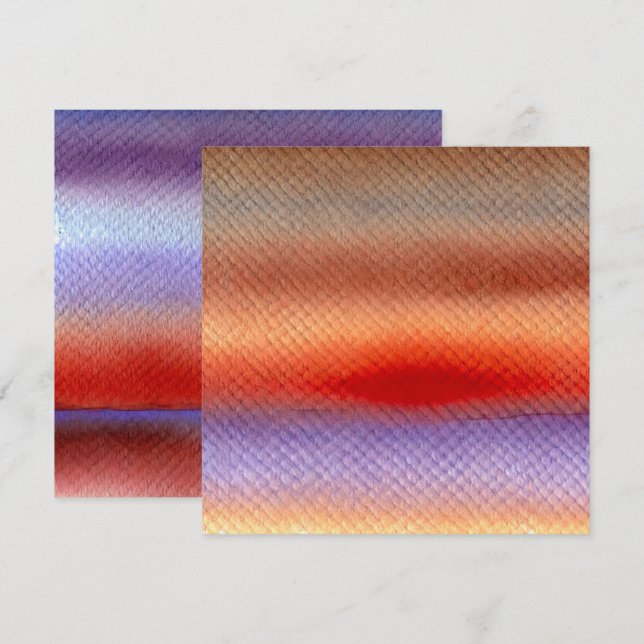 Utskrivbar automatisk vattenfärgssolnedgång inbjudningar (Fram/baksida)