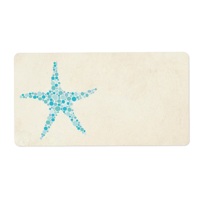 Utskrivbar Bröllop Beach Wedding Starfish Sticker Fraktsedel (Framsidan)