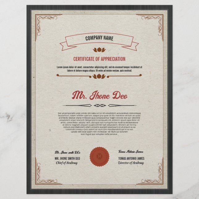 Utskrivbar certifikatmall reklamblad (Framsidan)