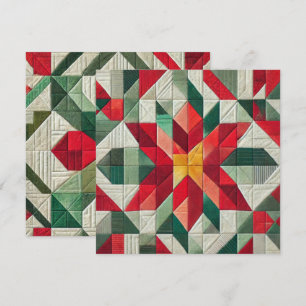 Utskrivbar geometrisk lapptäcke Poinsettia Scrapbo Inbjudningar