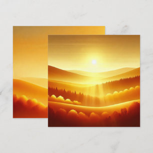 Utskrivbar Golden Sunrise Autumnal Ombre Scrapbook Inbjudningar