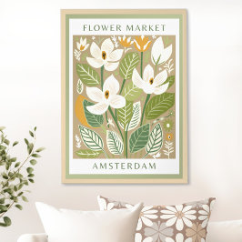 Utskrivbar grönt Flower Market Poster