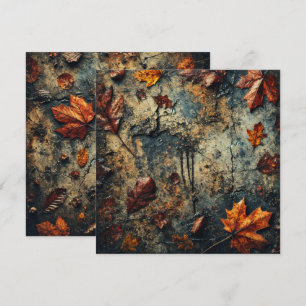 Utskrivbar grungy Autumnal Leafy Conodity Scrapboo Inbjudningar