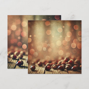 Utskrivbar höst rustik trä & ekollon Bokeh Scrapbo Inbjudningar