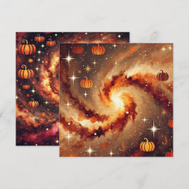 Utskrivbar höstGalaxy Pumpkin Spice Scrapbook Inbjudningar