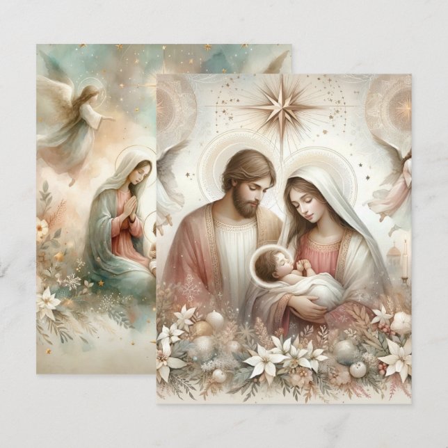 Utskrivbar kartong för vattenfärgsstorlek i Blommi Inbjudningar (Fram/baksida)