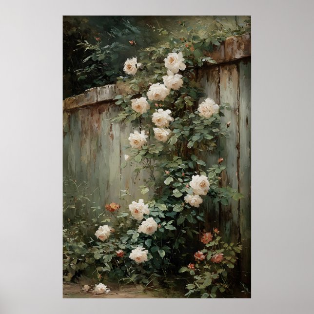 Utskrivbar knippe rosor väggkonst, Antik vår Poster (Framsidan)