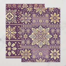 Utskrivbar Lila och Guld Scandinavian Winter Inbjudningar