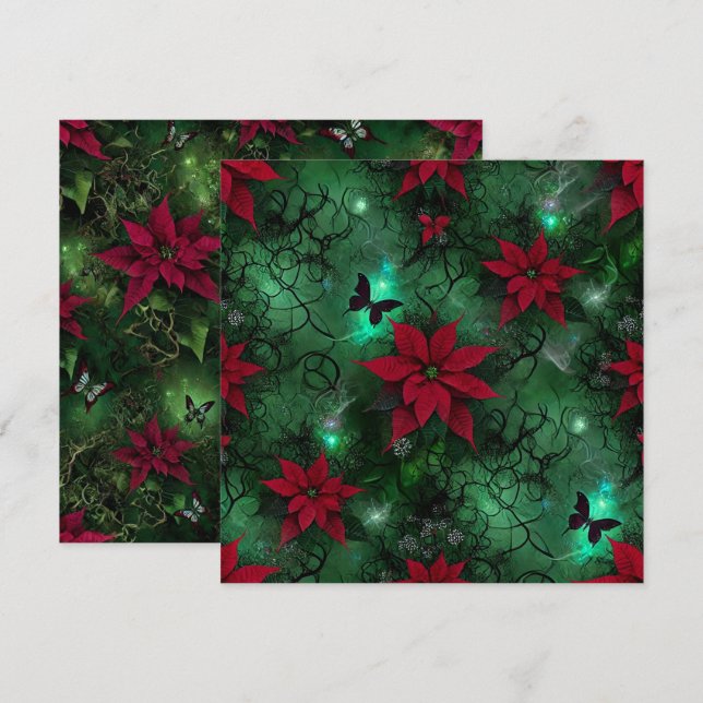 Utskrivbar magisk skogsjulstjärna i häxmiljö Scrap Inbjudningar (Fram/baksida)