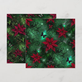 Utskrivbar magisk skogsjulstjärna i häxmiljö Scrap Inbjudningar