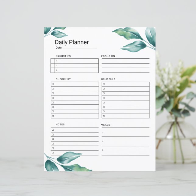 Utskrivbar mall för daglig planering (Stående Fram)