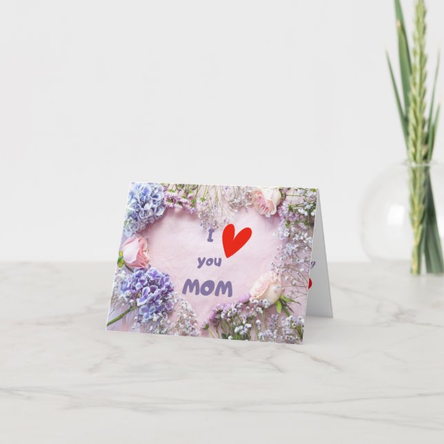 utskrivbar mamma-presentidé, Cute Mors dag Card Tack Kort (Framsida)