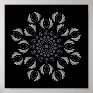 Utskrivbar punkt-gör-din-egen-mandala-mall-plakat poster