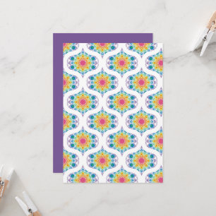 Utskrivbar regnbåge Blommigt 70s Ogee Scrapbook Pa Inbjudningar