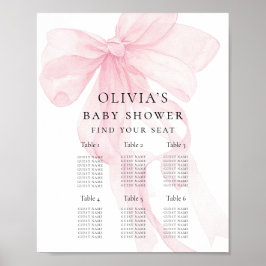 Utskrivbar Rosa Slöja Bebis Badsittplatsschema Poster