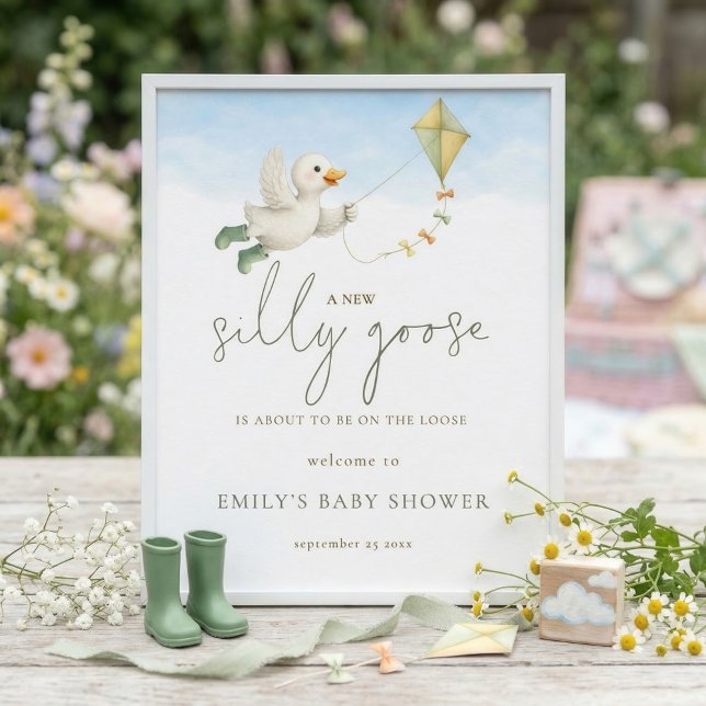 Utskrivbar söt dum gås drakbaby shower poster (Skapare uppladdad)