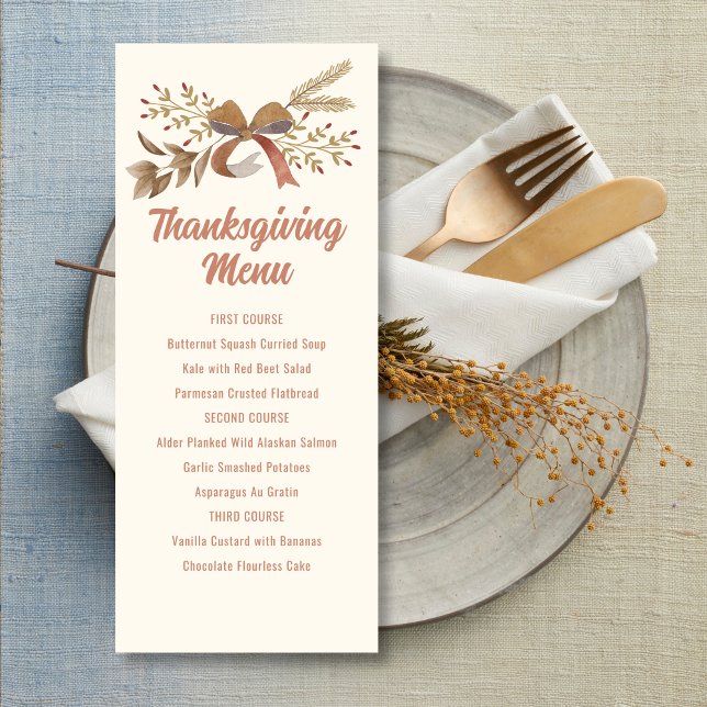 Utskrivbar Thanksgiving-meny Inbjudningar (Skapare uppladdad)