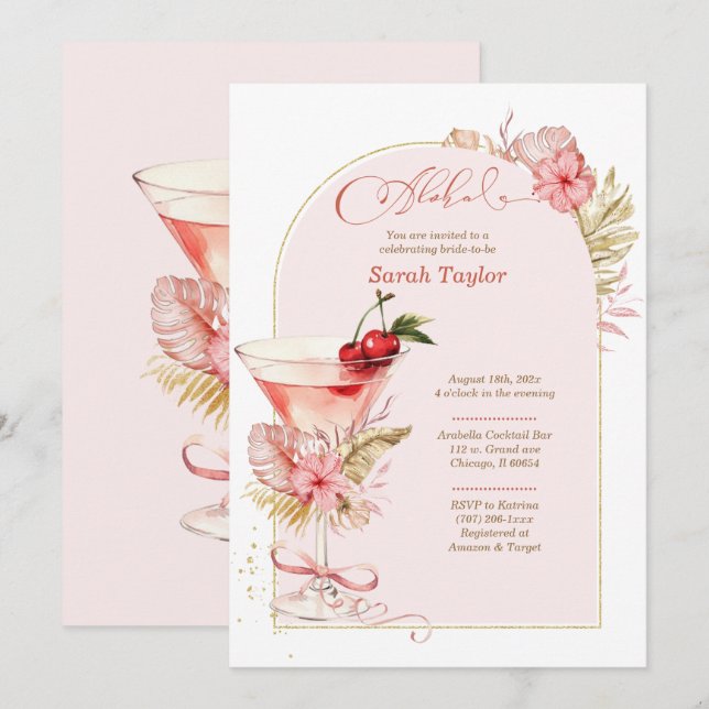 Utskrivbar Tropisk Bröllopsfest Mall (Fram/baksida)