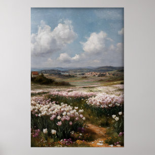 Utskrivbar Tulpaner Väggkonst, Antik Vårblomma Poster