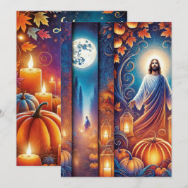 Utskrivbar Vibrant Christian Halloween Jesus Inbjudningar