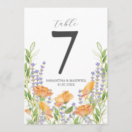 Utskrivbara Bordsnummer - vattenfärgslådor