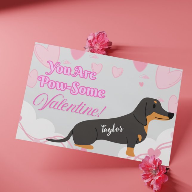 Utskrivbara Dachshund Valentindagskort - Anpassnin Julkort (Printable Dachshund Valentine's Day Cards - Custom)