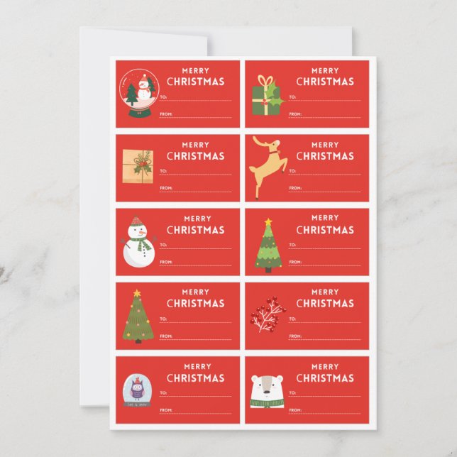 Utskrivbara Juletiketter Inbjudningar (Framsida)