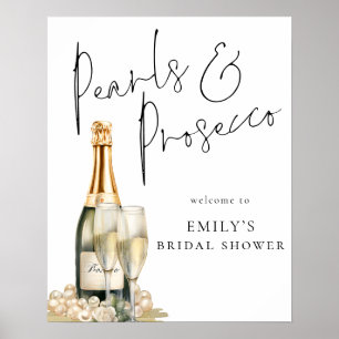 Utskrivbara pärlor Prosecco Välkommen till Möhippa Poster