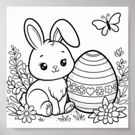 Utskrivbara Påsk-färgsidor, För barn Poster